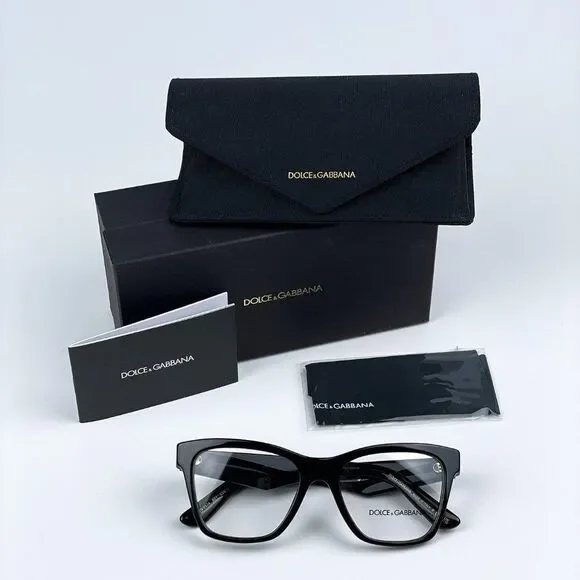 NEW D&G DG3374 501 Black Square Women Eyeglasses